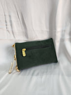 Velvet Crossbody Cell Phone sling  Bag - Green