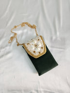 Velvet Crossbody Cell Phone sling  Bag - Green