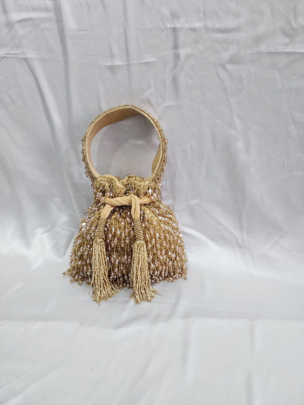 Beaded Potli bag - Golden