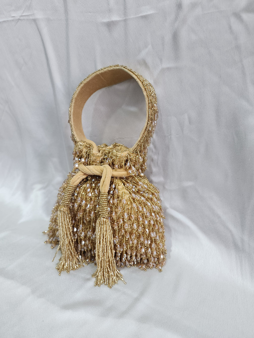Beaded Potli bag - Golden