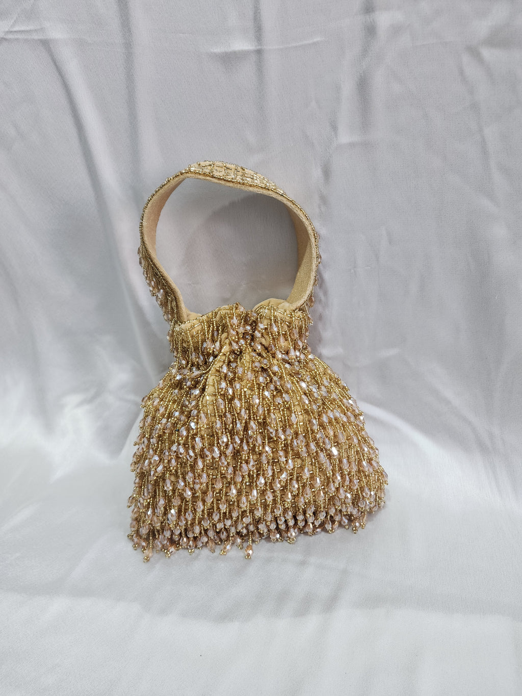 Beaded Potli bag - Golden