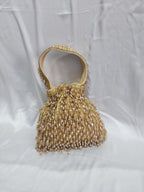 Beaded Potli bag - Golden