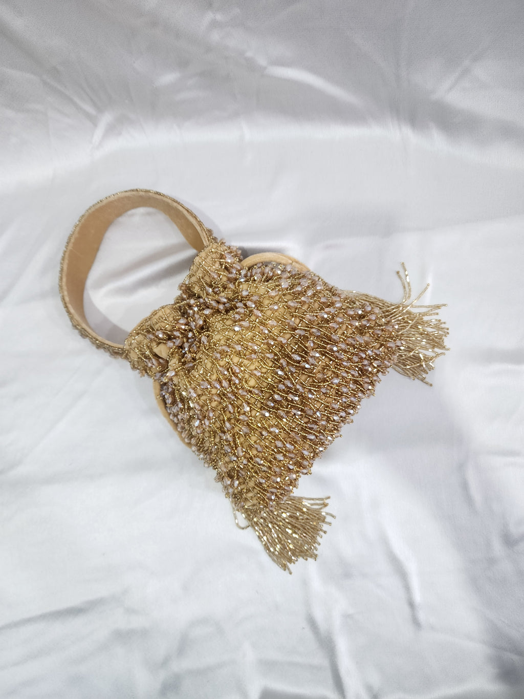 Beaded Potli bag - Golden