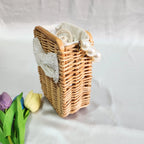 Wooden Rattan Bag with Pearl Sling