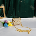 Kundan Stone Mini Clutch Purse - Golden