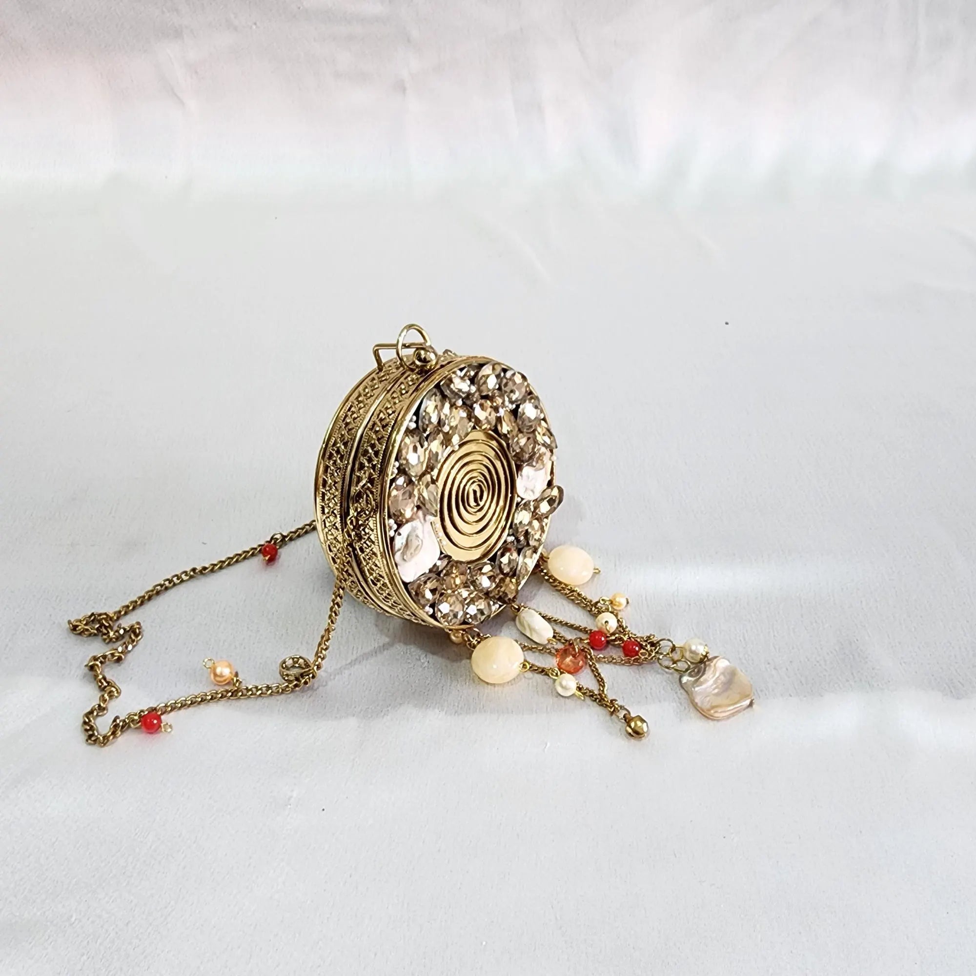 Crystal Mini Clutch Purse - Brass Golden