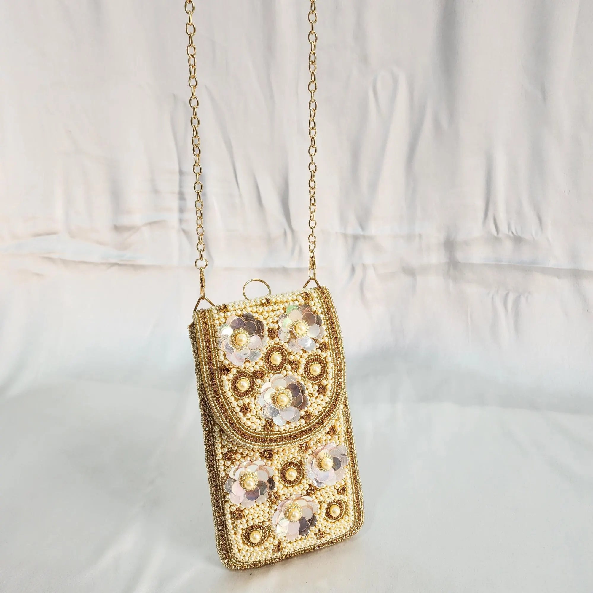 Mini crossbody Phone holder Purse - Golden