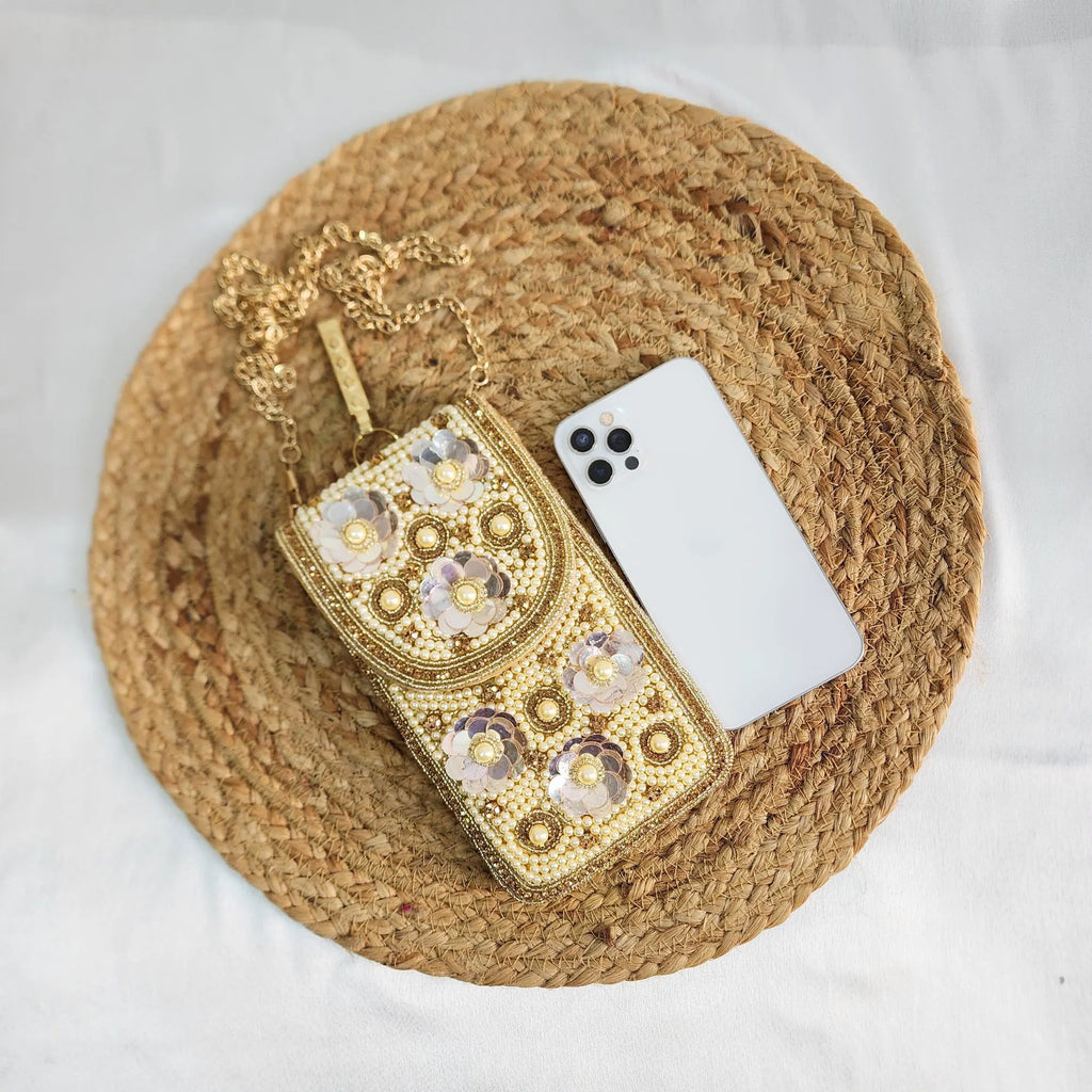 Mini crossbody Phone holder Purse - Golden