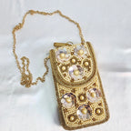 Mini crossbody Phone holder Purse - Golden