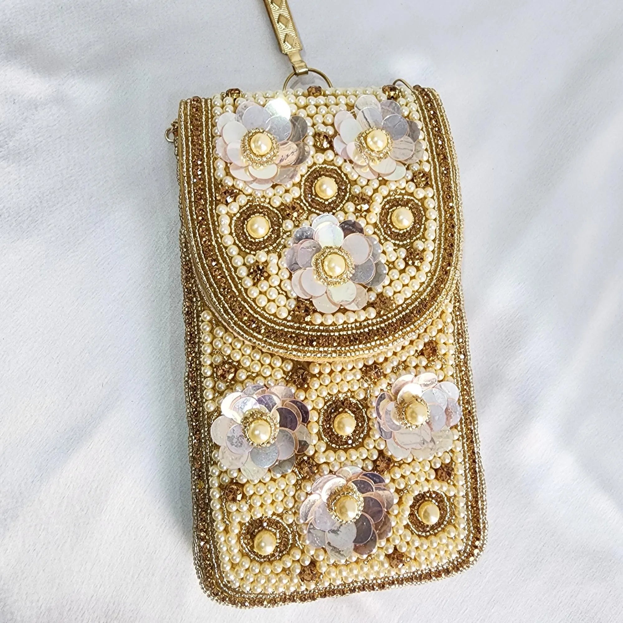 Mini crossbody Phone holder Purse - Golden