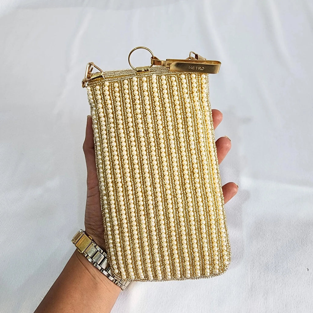 Mini crossbody Phone holder Purse - Golden