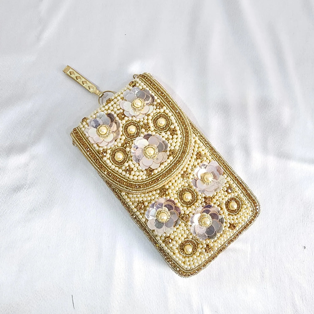 Mini crossbody Phone holder Purse - Golden