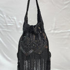 Beaded Sequin Potli Bag - Black