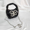 Crystal Beaded Mini Sling Bag - Black