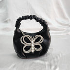 Crystal Beaded Mini Sling Bag - Black