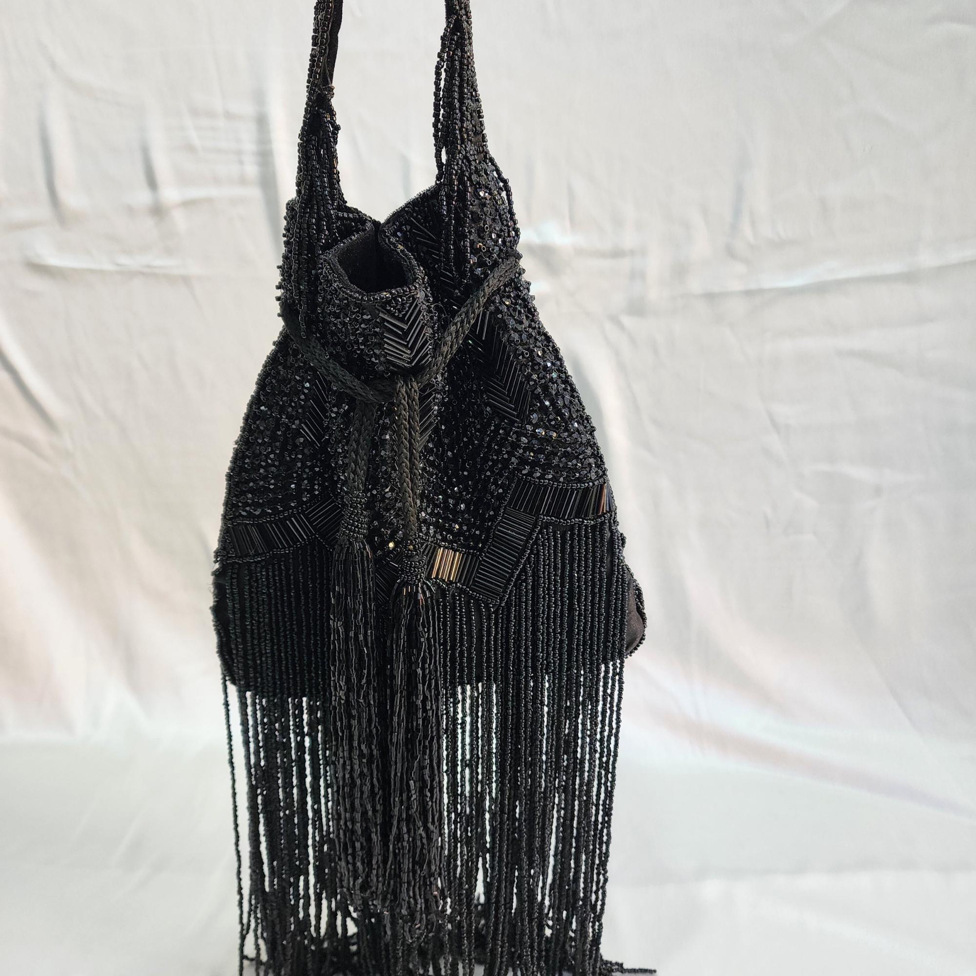 Beaded Sequin Potli Bag - Black