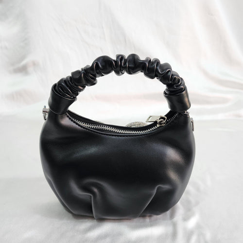 Crystal Beaded Mini Sling Bag - Black