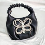 Crystal Beaded Mini Sling Bag - Black