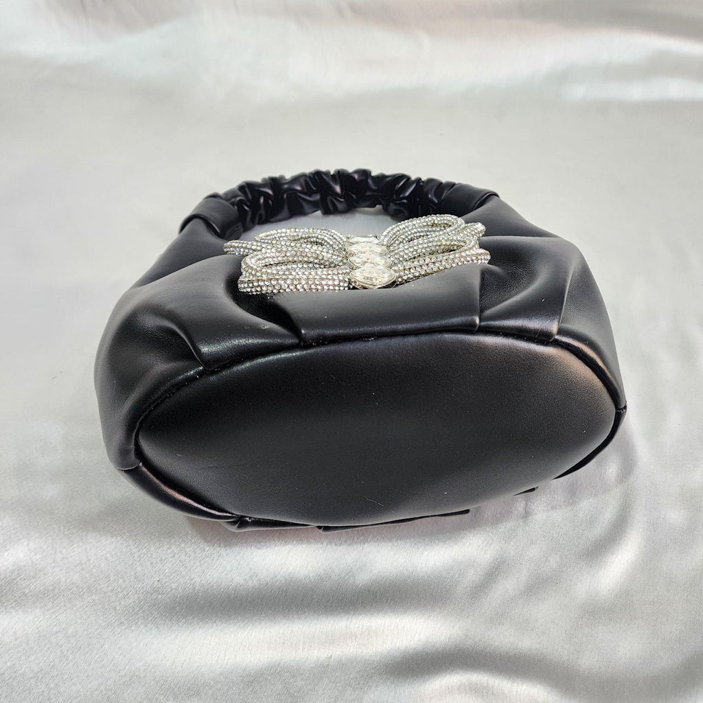 Crystal Beaded Mini Sling Bag - Black
