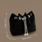 Sequence Beaded Sling Purse - Black