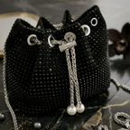 Sequence Beaded Sling Purse - Black