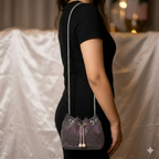 Sequence Beaded Sling Purse - Black Multicolour