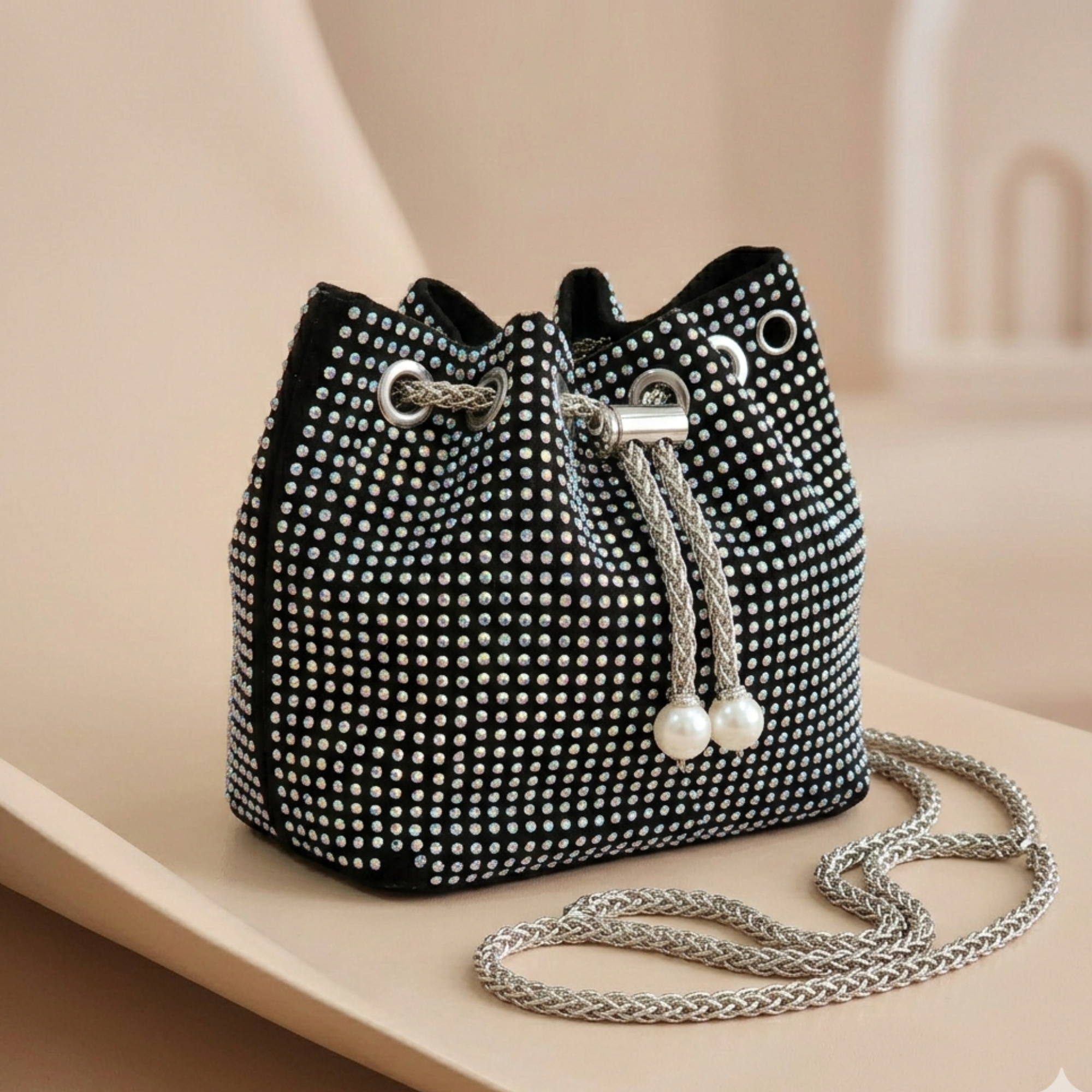Sequence Beaded Sling Purse - Black Multicolour
