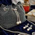 Sequence Beaded Sling Purse - Black Multicolour