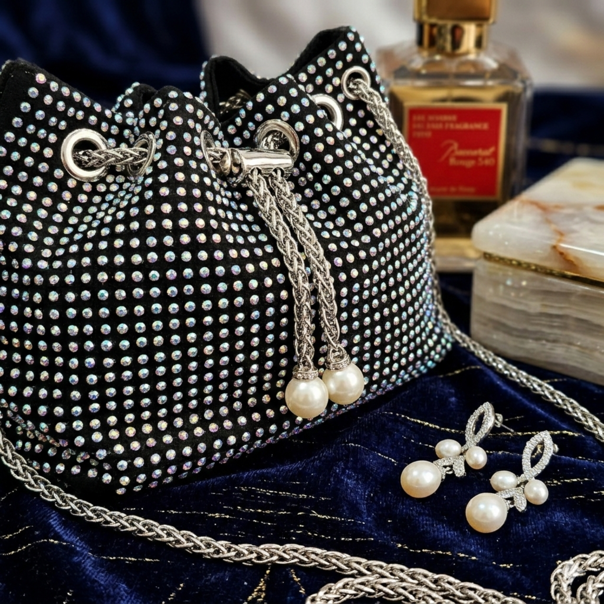 Sequence Beaded Sling Purse - Black Multicolour
