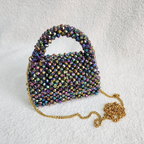 Crystal Beaded Clutch Bag - Multicolour