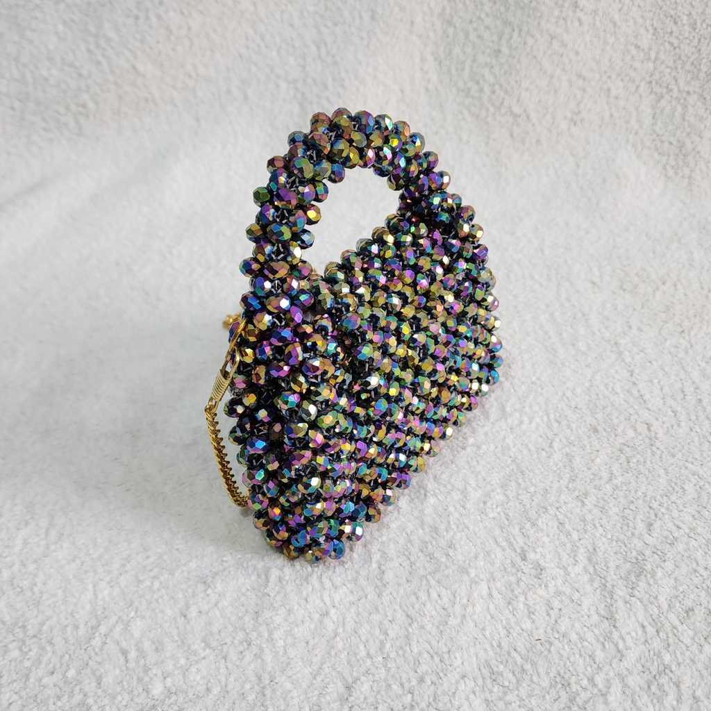 Crystal Beaded Clutch Bag - Multicolour