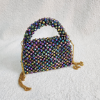Crystal Beaded Clutch Bag - Multicolour