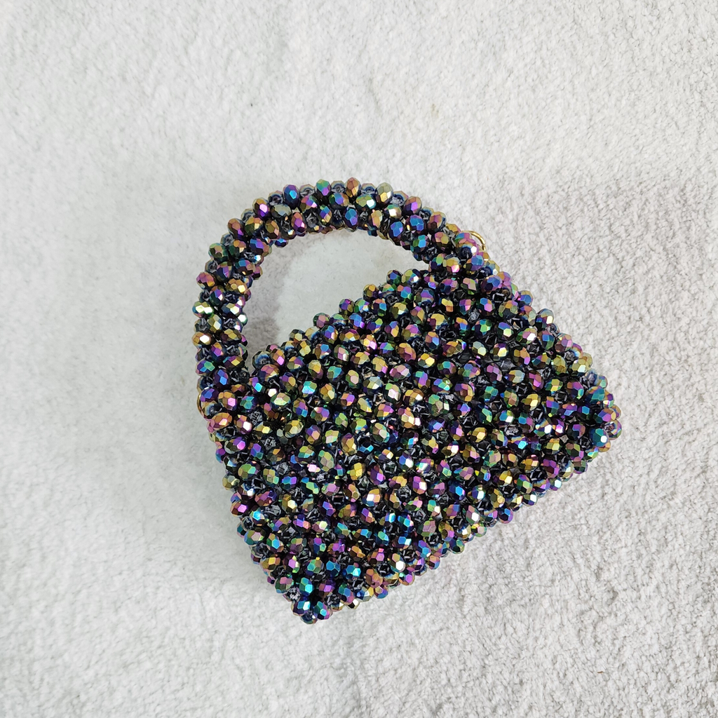 Crystal Beaded Clutch Bag - Multicolour