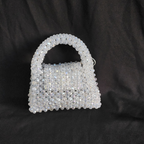 Silver Crystal Bag with Sling Evening Party Wear