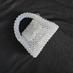 Silver Crystal Bag with Sling Evening Party Wear