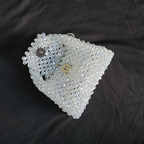 Silver Crystal Bag with Sling Evening Party Wear