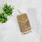 Handmade Crystal Beaded Mobile Phone Bag Golden