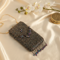 Handmade Crystal Beaded Mobile Phone Bag Black