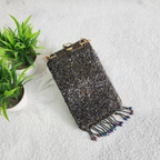 Handmade Crystal Beaded Mobile Phone Bag Black