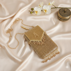 Handmade Crystal Beaded Mobile Phone Bag Golden