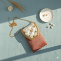 Velvet Embroidered Mobile Purse - Pink