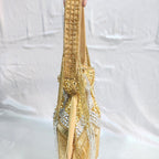 Embroidered Fringe Potli Bag - Gold Silver