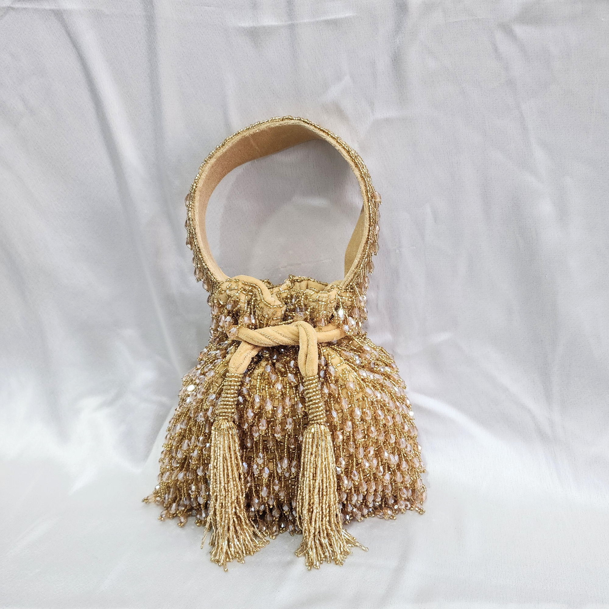 Beaded Potli bag - Golden