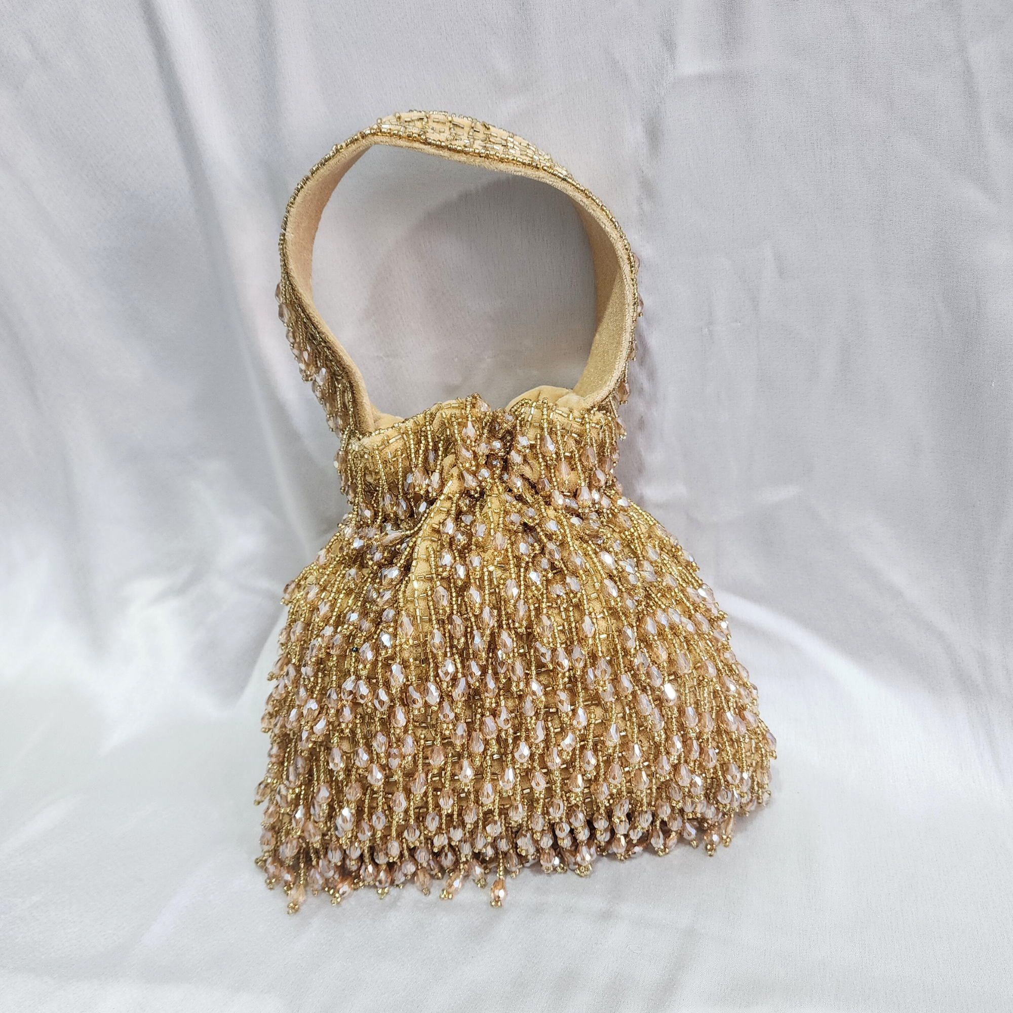 Beaded Potli bag - Golden