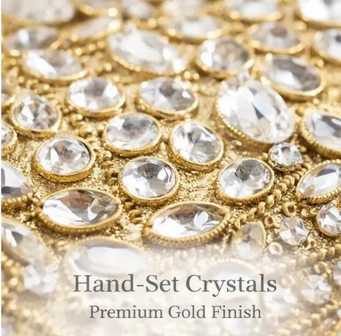 Kundan Stone Mini Clutch Purse - Golden