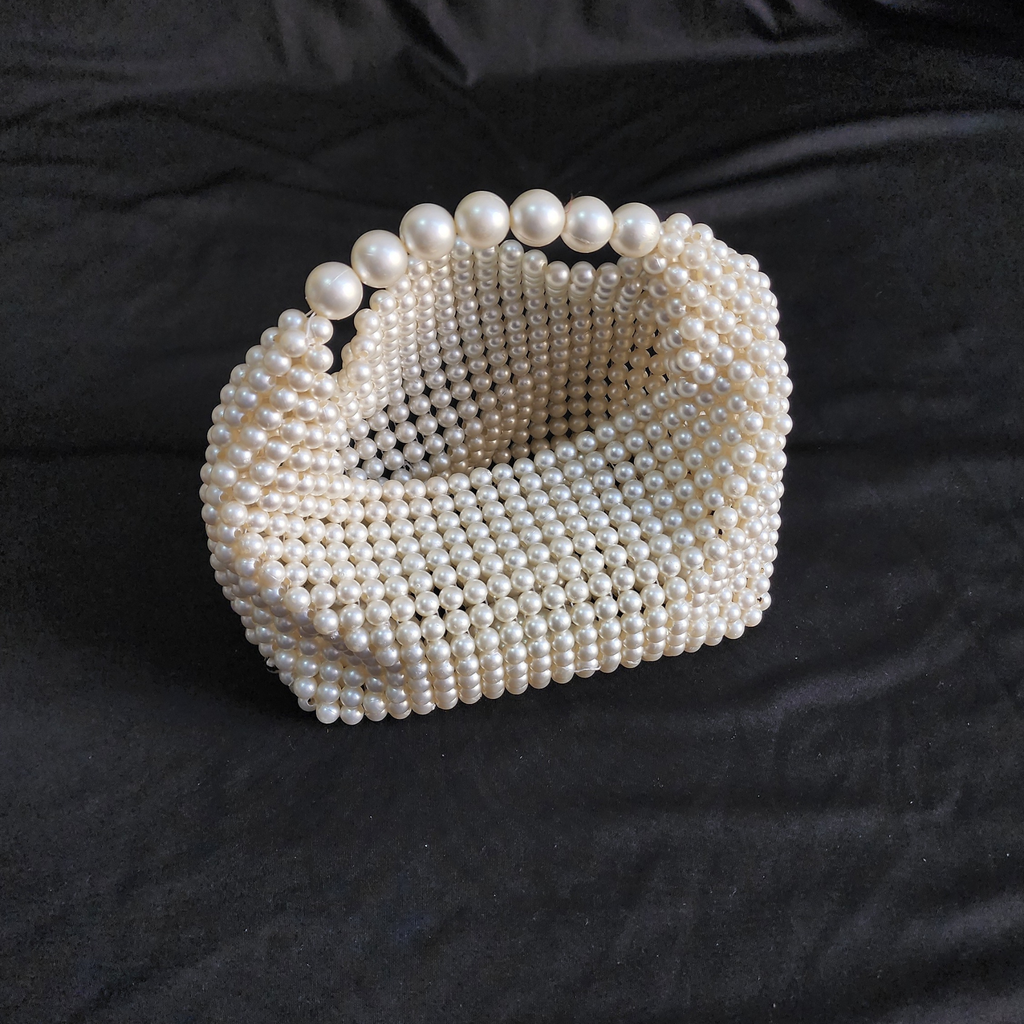 Ivory Pearl Beaded Bag Wedding Clutch