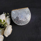 Handmade Mirror Clutch Purse with Sling