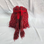 Pearl Beaded Potli Bag - Red