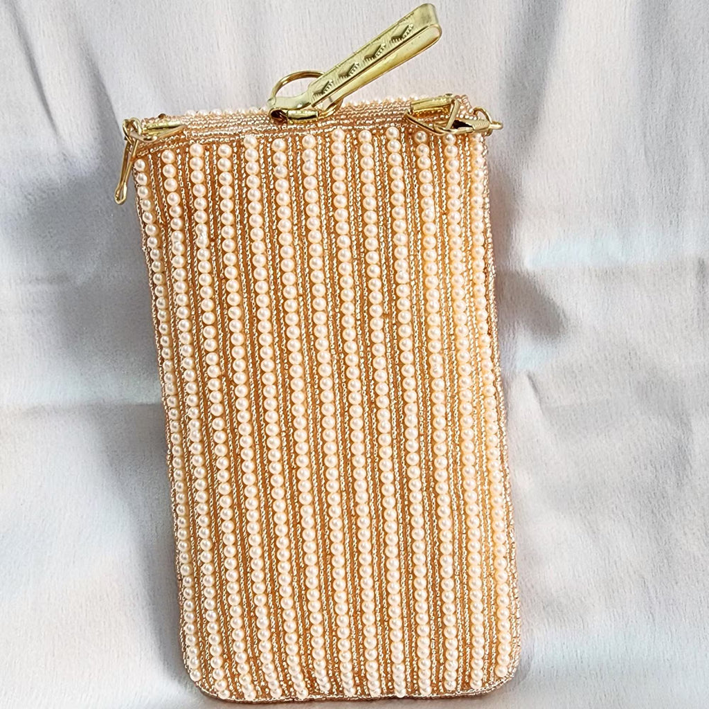 Mini crossbody Embroidered Phone Purse - Rose Gold