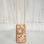 Mini crossbody Embroidered Phone Purse - Rose Gold